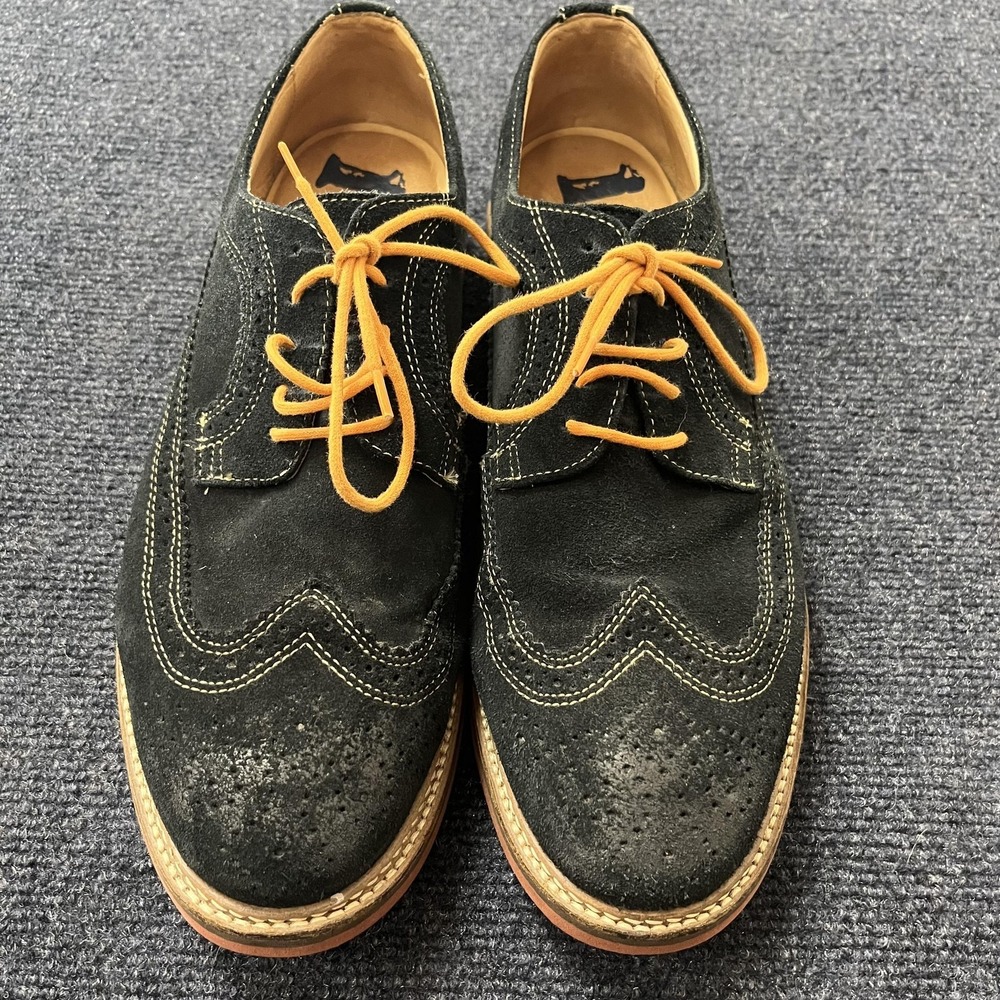 Hush Puppies Shoes Mens Size 10‎ Black Suede Wingtip Brogue Oxford Casual